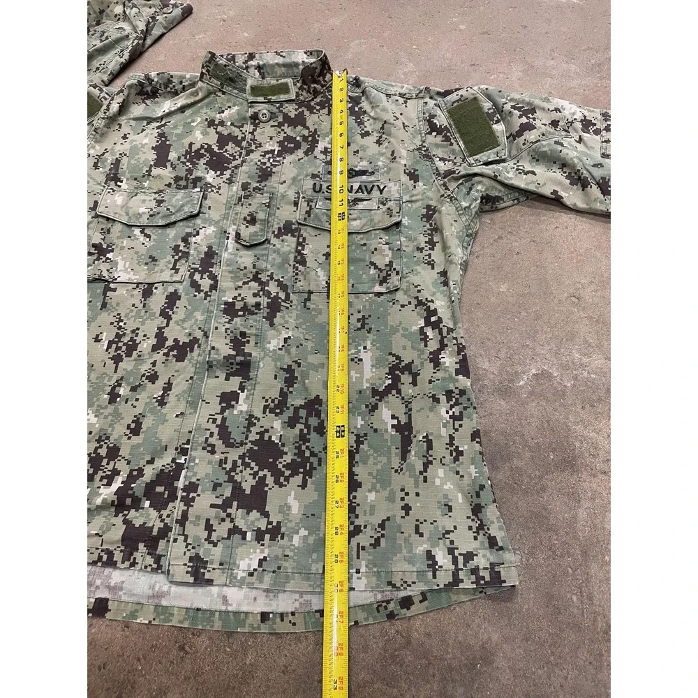 U.S. Navy Jacket Mens LT Green Digital‎ Camo Military Utility Cotton Ripstop